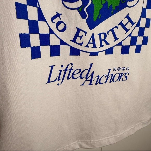 Lifted Anchors - Down To Earth Tee - White Graphic t-shirt - Unisex Small - Picture 4 of 10